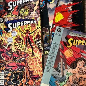 3 Vintage Superman Comics & 1 Grafic Novel